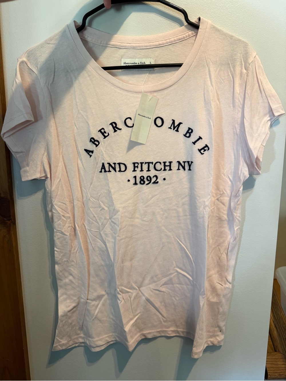 Abercrombie Light Pink Logo Tee